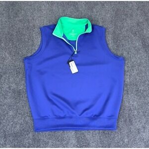 NWT‎ Fairway & Greene Caves Quarter Zip Sweater Vest  Independence Blue Size M